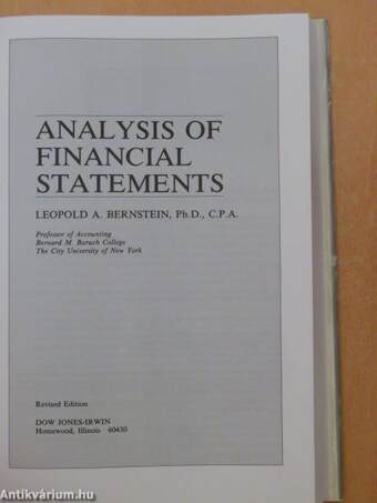 Analysis of Financial Statements