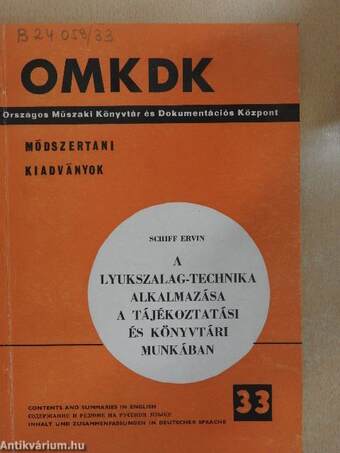 A lyukszalag-technika alkalmazása a tájékoztatási és könyvtári munkában