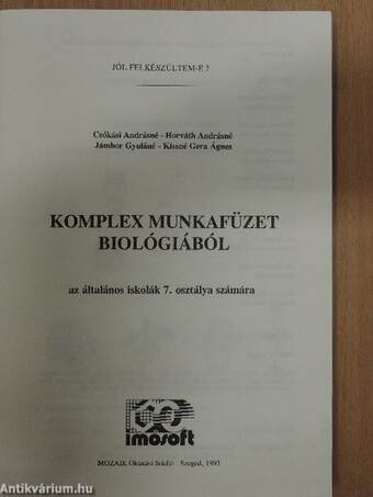 Komplex munkafüzet biológiából 7.