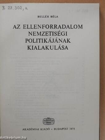 Az ellenforradalom nemzetiségi politikájának kialakulása