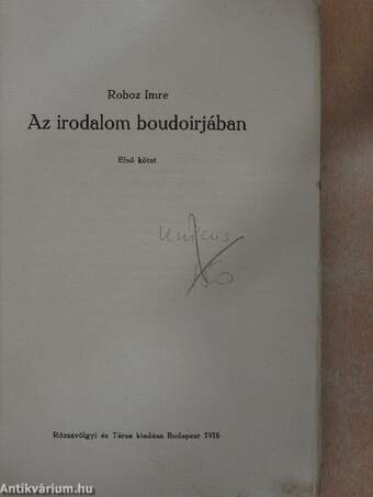 Az irodalom boudoirjában I.