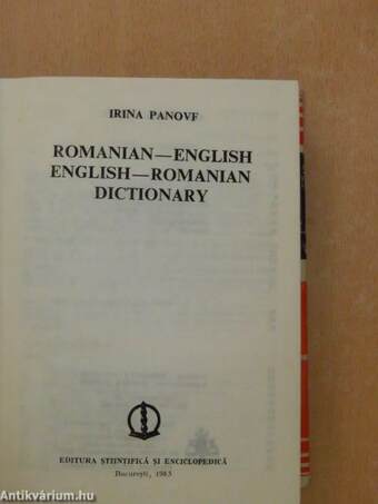 Romanian-english/English-romanian Dictionary