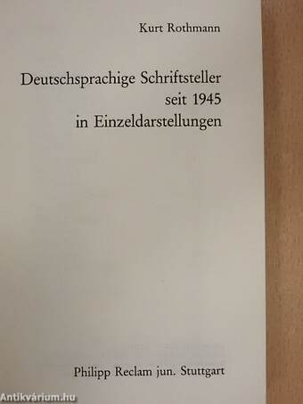 Deutschsprachige Schriftsteller seit 1945 in Einzeldarstellungen