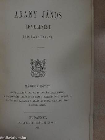 Arany János hátrahagyott iratai és levelezése IV/II.