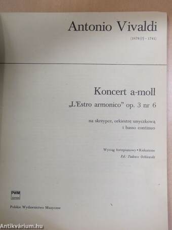 Koncert a-moll - "L'Estro armonico" op. 3 nr 6