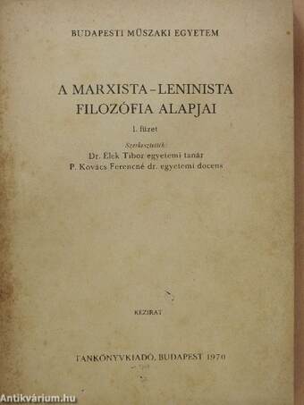 A marxista-leninista filozófia alapjai 1.