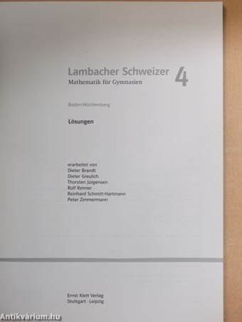 Lambacher Schweizer Mathematik für Gymnasien 4.