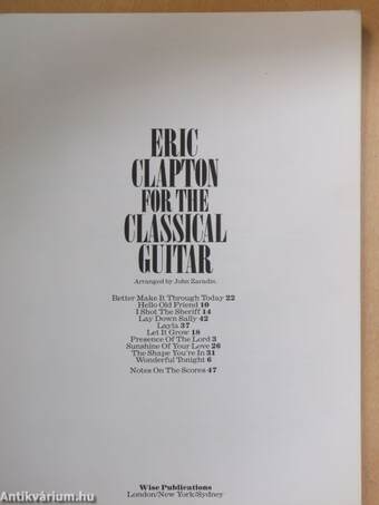 Eric Clapton for the Classical Guitar