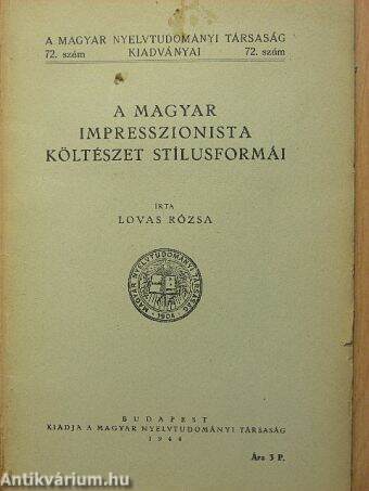 A magyar impresszionista költészet stílusformái