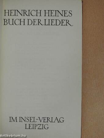 Buch der Lieder