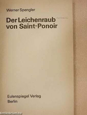 Der Leichenraub von Saint-Ponoir