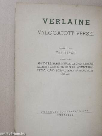 Verlaine/Verlaine válogatott versei