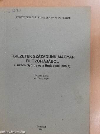 Fejezetek századunk magyar filozófiájából