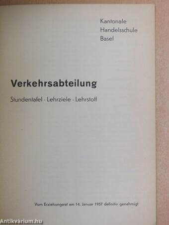 Kantonale Handelsschule Basel Verkehrsabteilung