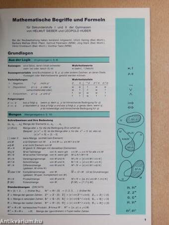 Mathematische Formelsammlung für Gymnasien