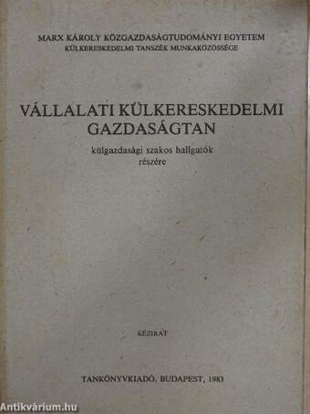 Vállalati külkereskedelmi gazdaságtan