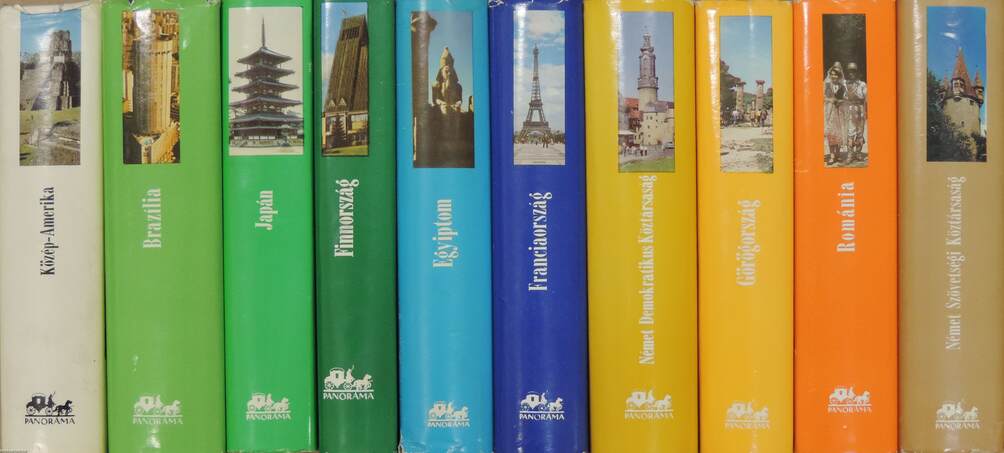 "10 kötet a Panoráma útikönyvek sorozatból (nem teljes sorozat)"