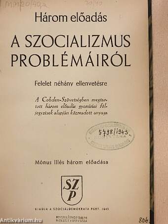 Három előadás a szocializmus problémáiról