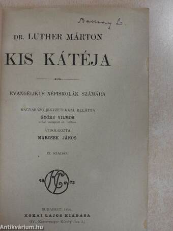 Dr. Luther Márton kis kátéja