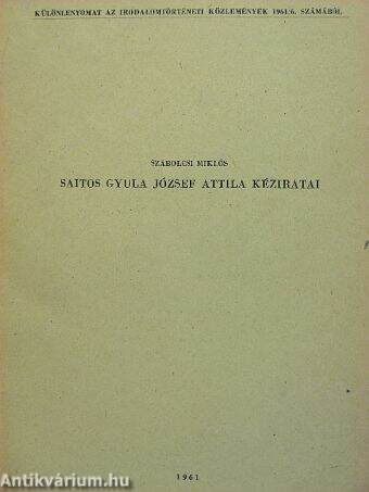 Saitos Gyula József Attila kéziratai