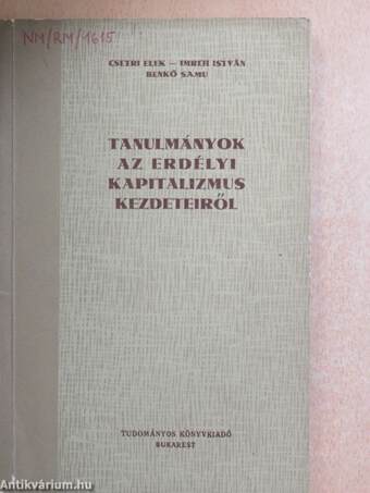 Tanulmányok az erdélyi kapitalizmus kezdeteiről