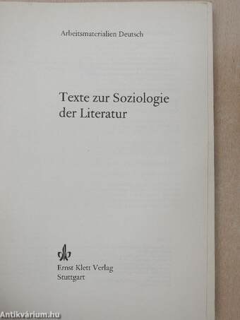 Texte zur Soziologie der Literatur