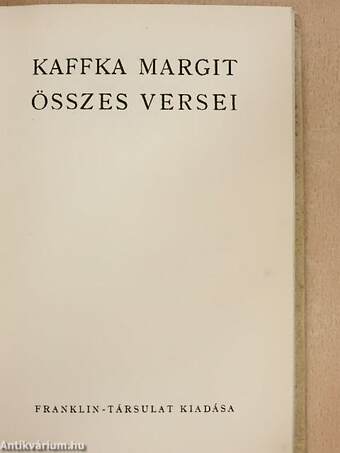 Kaffka Margit összes versei