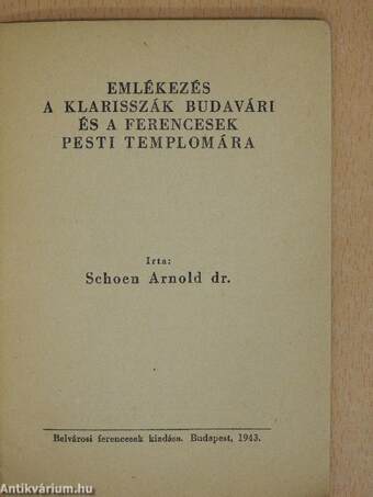 Emlékezés a klarisszák budavári és a ferencesek pesti templomára