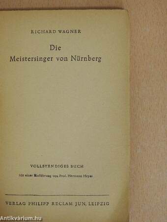 Die Meistersinger von Nürnberg