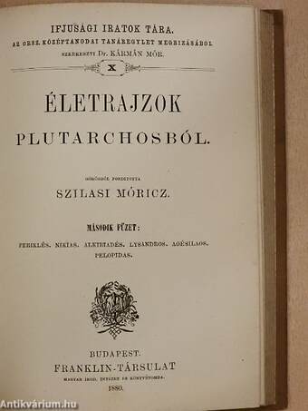 Életrajzok Plutarchosból I-II.