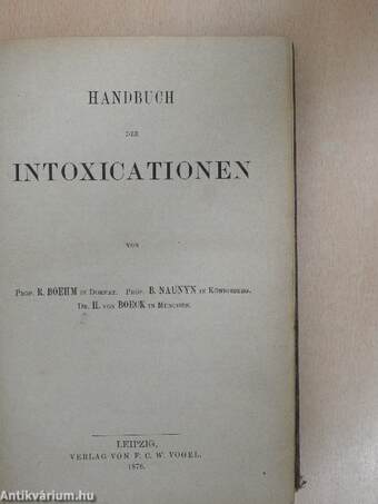 Handbuch der Intoxicationen