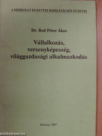 Vállalkozás, versenyképesség, világgazdasági alkalmazkodás