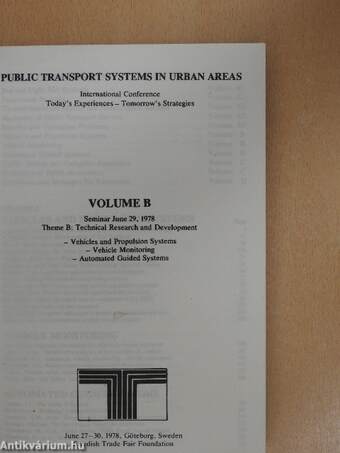 Public Transport Systems in Urban Areas - Volume B