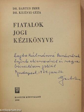 Fiatalok jogi kézikönyve (dedikált példány)