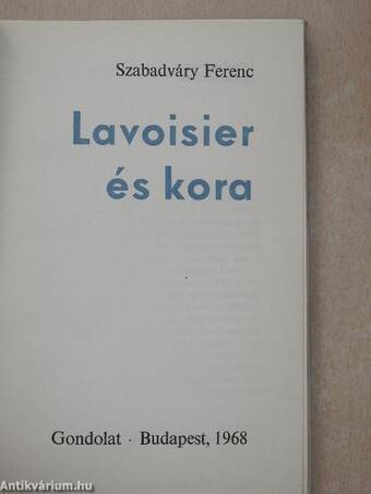 Lavoisier és kora