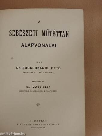 A sebészeti műtéttan alapvonalai