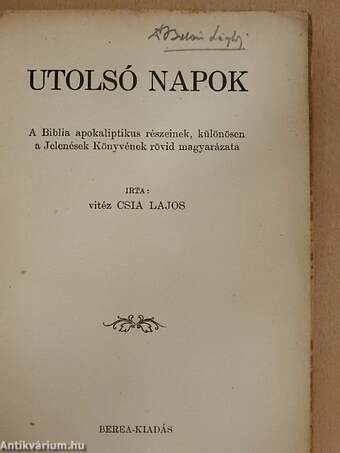 Utolsó napok