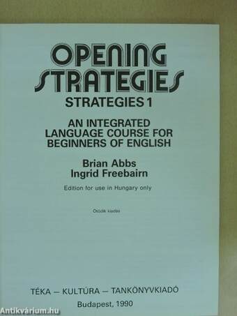 Opening Strategies 1. - Students' Book/Workbook