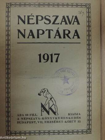 Népszava naptára 1917