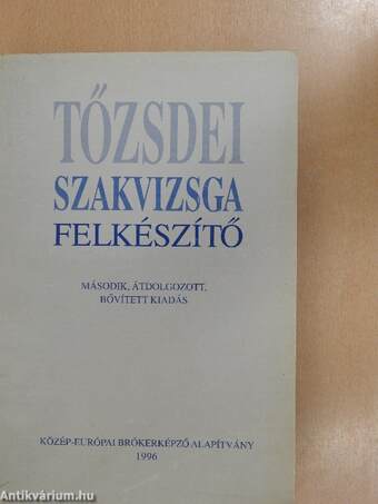 Tőzsdei szakvizsga felkészítő