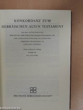 Konkordanz zum Hebräischen Alten Testament