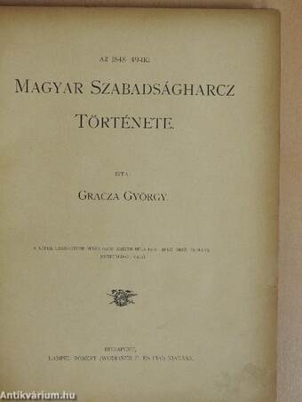 Az 1848-49-iki magyar szabadságharcz története I. (töredék) (rossz állapotú)