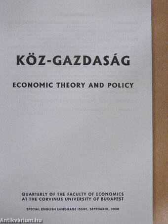 Köz-gazdaság 2008 September - Special English Language Issue