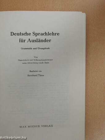 Deutsche Sprachlehre für Ausländer - Grammatik und Übungsbuch