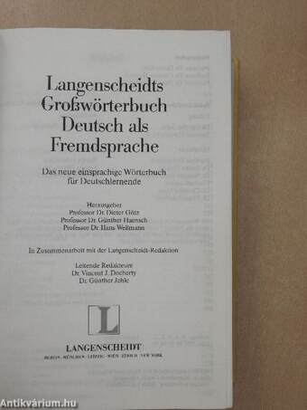 Langenscheidts Großwörterbuch Deutsch als Fremdsprache