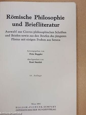 Römische Philosophie und Briefliteratur