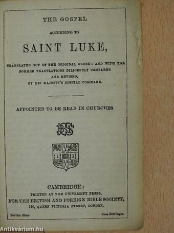 The gospel according to Saint Luke