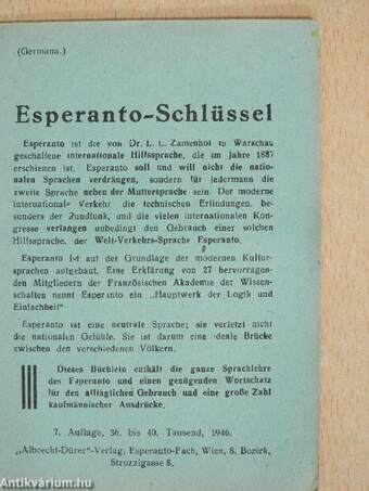 Esperanto-Schlüssel