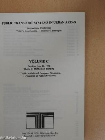 Public Transport Systems in Urban Areas - Volume C