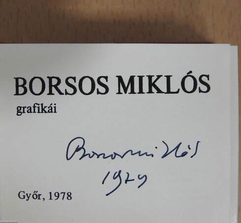 Borsos Miklós grafikái (minikönyv) (aláírt példány)